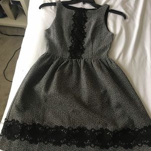 Black and White Fit and Flare Dress